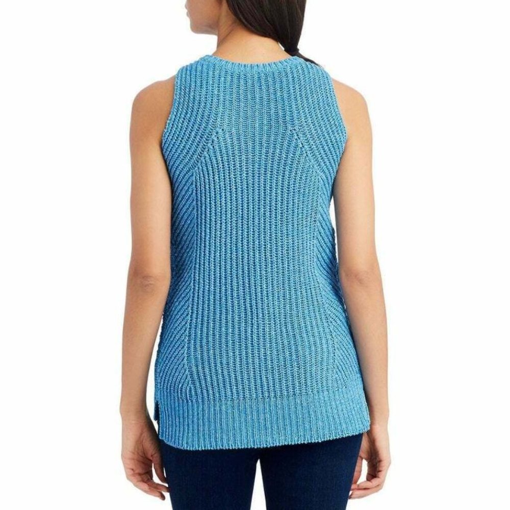 J. Mclaughlin | NWOT Amber Azzurro Sleeveless Cardigan Stitch Knit Sweater - Picture 2 of 9